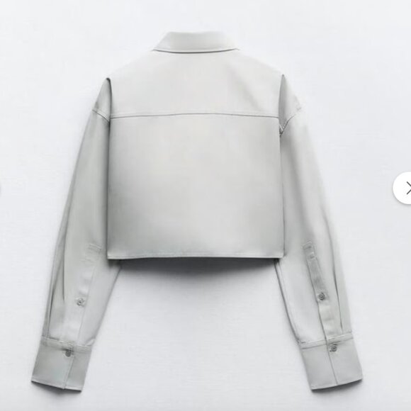 Zara Gray Button Down Shirt - Picture 5 of 7